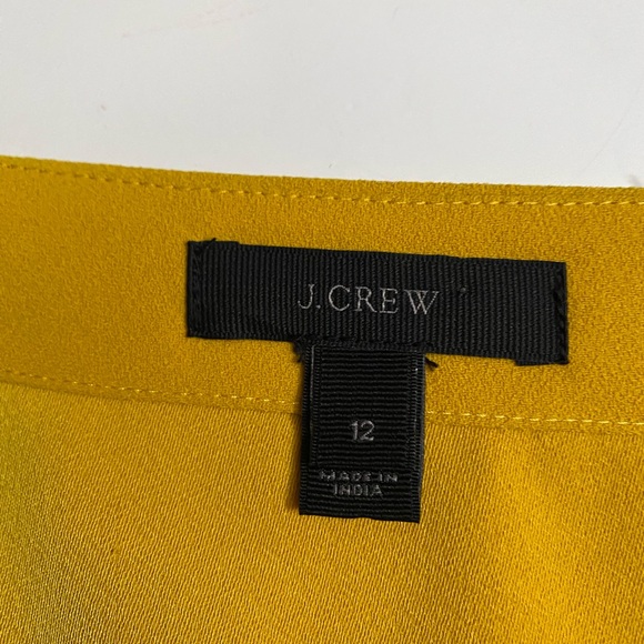 J. Crew Drapey Crepe Faux Wrap Blouse Rich Yellow Golden Women Size 12 - Picture 9 of 13